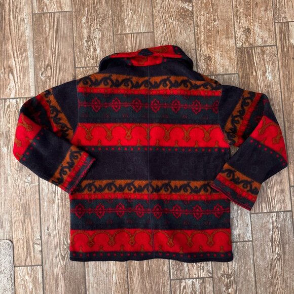 Cabin Creek Aztec Print Fleece‎ Blazer Small Shawl Collar Button Front Vtg Soft - Picture 6 of 6